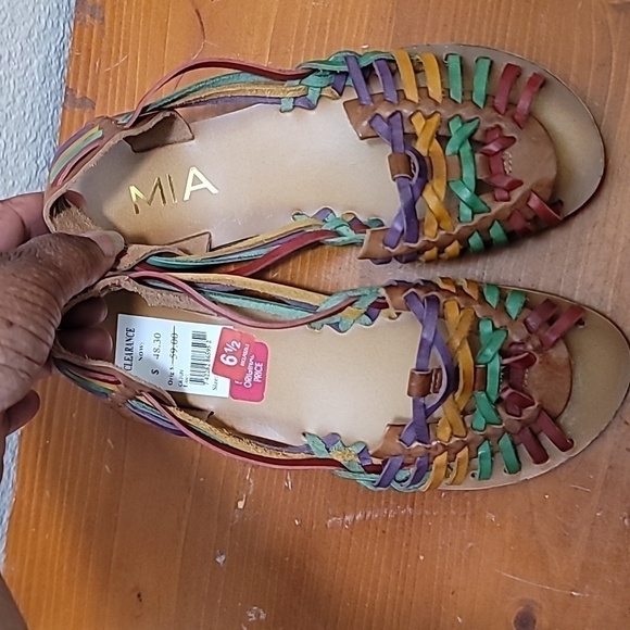 MIA WOMEN'S COLORFUL MULTICOLOR LEATHER HUARACHES BOHO BOHEMIAN HIPPIE SIZE 6.5 - Picture 9 of 10